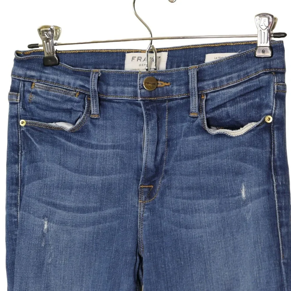 FRAME Denim Le High Skinny Jeans Womens Sz 26 Blue Medium Wash Denim Made in USA